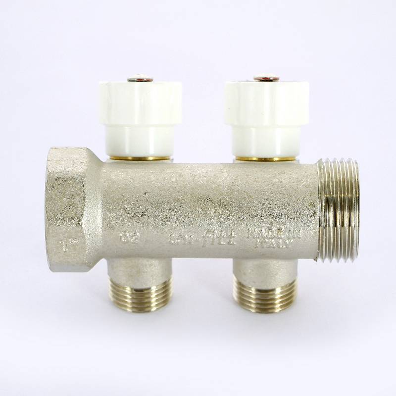 Коллектор никелированный Uni-Fitt 1 НВ 2 выхода 1/2 Н 40 мм 404N4220