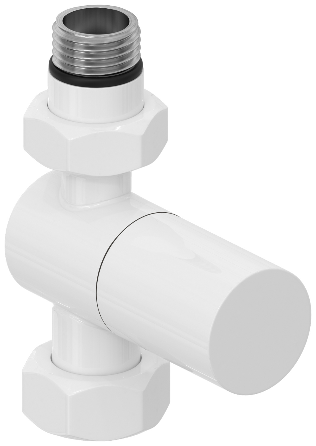 Вентиль регулировки температуры Сунержа прямой цилиндр G 1/2 x G 3/4 белый глянцевый 12-1401-1234