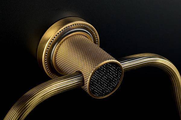 Дозатор для жидкого мыла Boheme Royal Cristal подвесной бронза черный кристалл 10932-BR-B