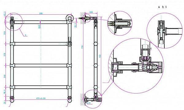 Полотенцесушитель водяной Boheme Provanse 53,1х9,7х78,4 см бронза 703