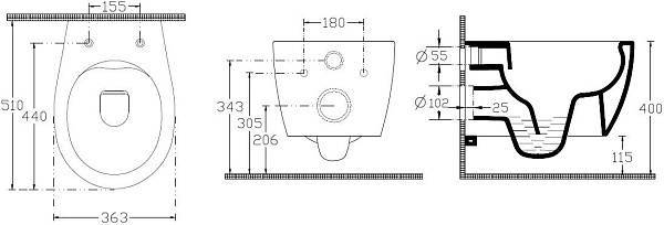 Чаша подвесного унитаза Allen Brau Fantasy айвори 4.11004.IV