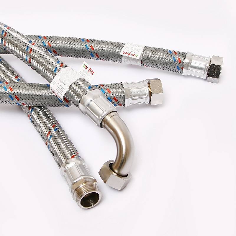 Гибкая подводка антивибрационная Uni-Fitt НВ 1 угловая 60 см DN 25 оцинкованная сталь 505S4406