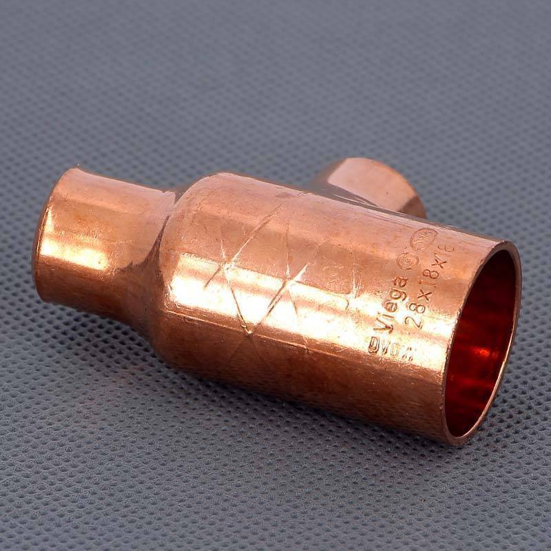 Тройник медный под пайку Viega 28х18х18 мм 114947