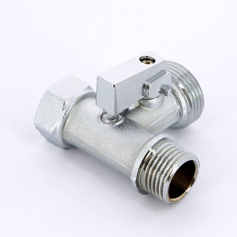 Кран шаровой для стиральной машины UNI-FITT проходной тройник 1/2х3/4х1/2 дюйма 182C2320