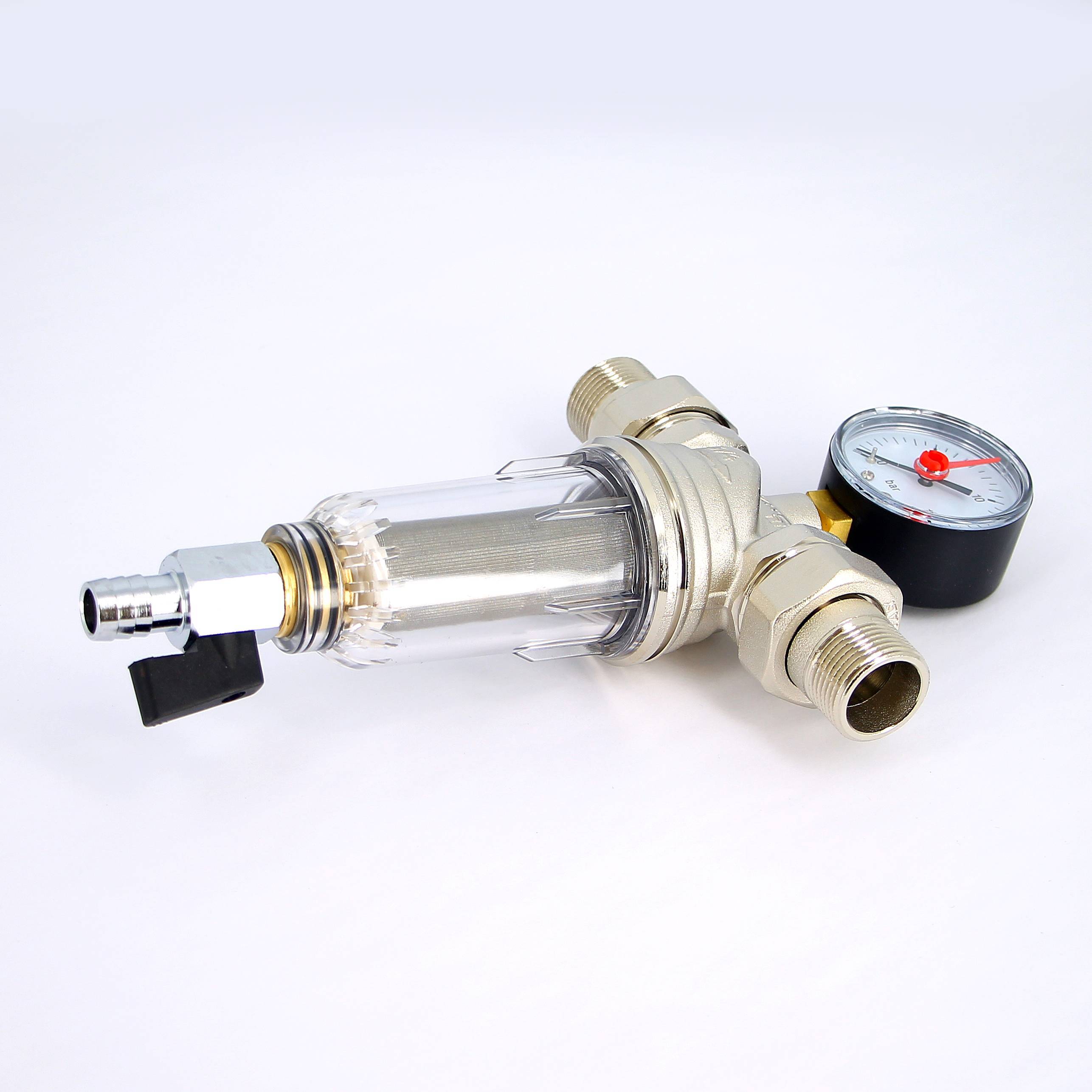 Фильтр промывной с манометром Tiemme 1 пластиковая колба 3130005