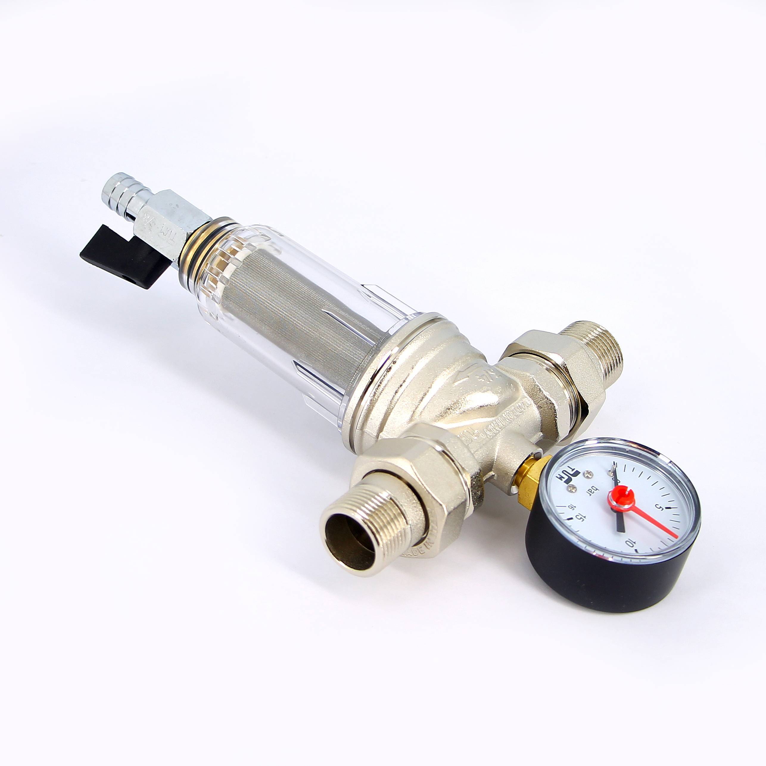 Фильтр промывной с манометром Tiemme 1 пластиковая колба 3130005