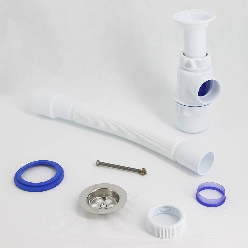 Сифон для мойки Wirquin Элит 1 1/2х40 мм с литым выпуском и гофрой 40х40/50 мм 30980617