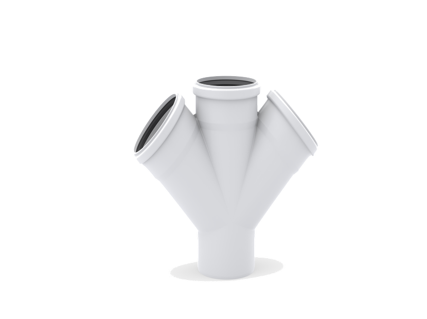 Крестовина одноплоскостная REHAU RAUPIANO PLUS 110x110x110 мм 45° 11249121