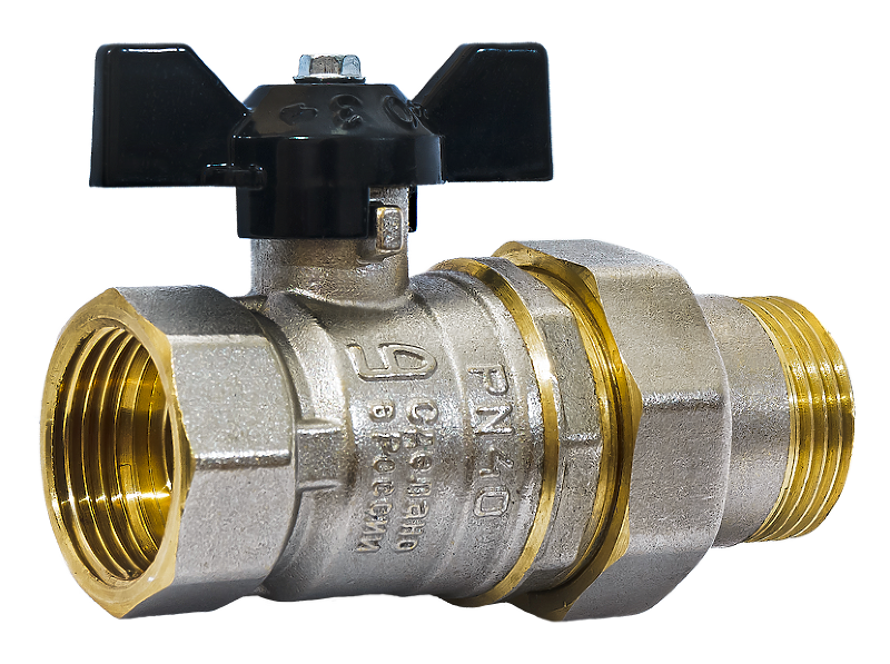 Кран шаровой латунный LD Pride 47.25.В-ГШ.Б Ду 25 Ру 40 вн-американка бабочка 47.25.В-ГШ.Б