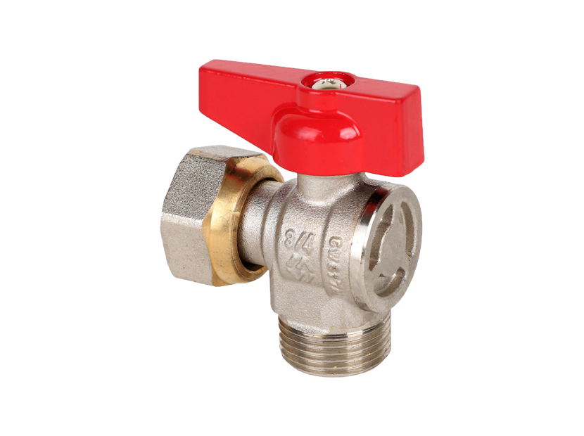 Кран шаровой угловой MVI AquaHit Ду 15 PN 25 нр-накидная гайка бабочка BL.532.04