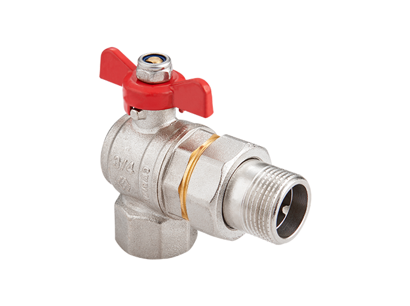 Кран шаровой угловой MVI Ду 20 PN 40 вн-нр американка бабочка BV.522.05