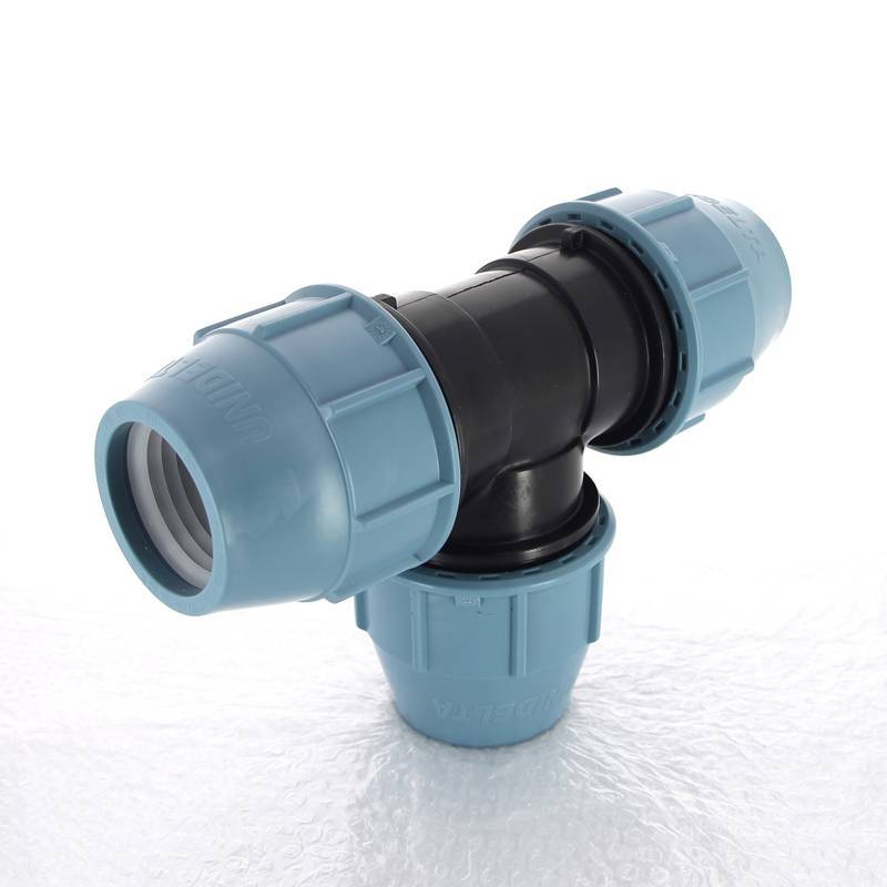 Тройник обжимной для ПНД труб Unidelta 63 мм 1005063000