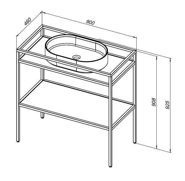 Консоль под раковину Allen Brau Liberty 90 см напольная черный 1.33004.BB