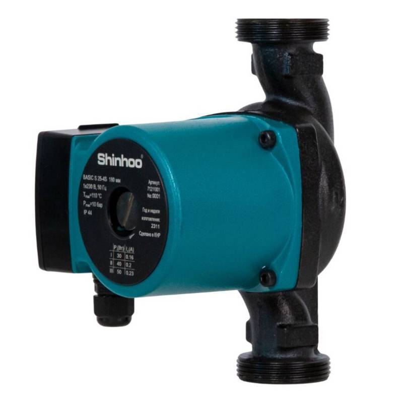 Насос циркуляционный Shinhoo BASIC S 25-4S 180 мм с гайками 71211001