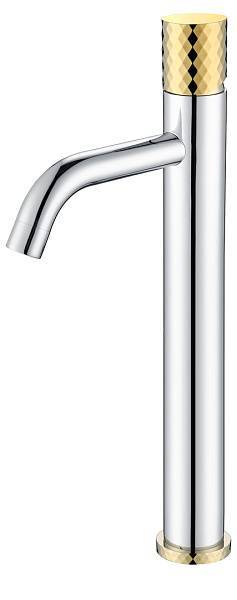 Смеситель для раковины высокий Boheme Stick хром/золото 122-CRG