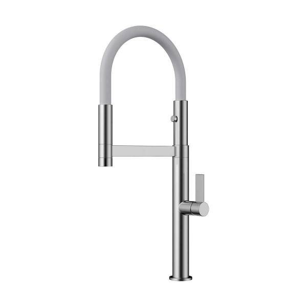 Смеситель для кухни Omoikiri Osaka-BN-WH с выдвижным изливом нержавеющая сталь/белый 4994305