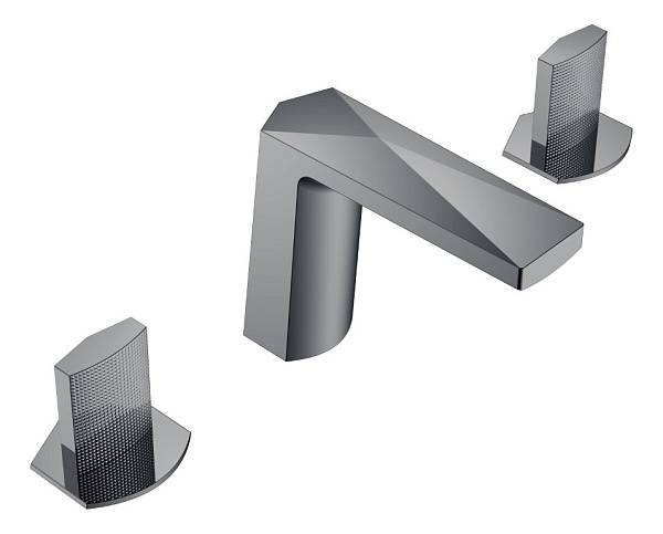 Смеситель для раковины на 3 отверстия Boheme Venturo темная сталь 150-SGM-TOUCH