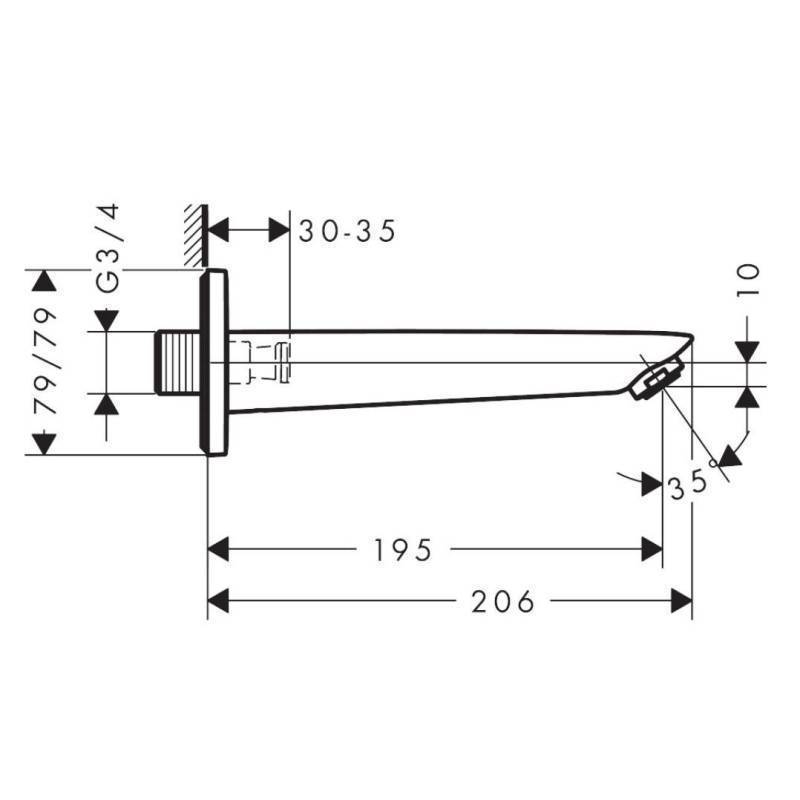 Излив для ванны Hansgrohe Logis хром 71410000