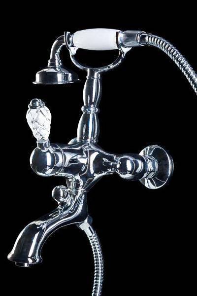 Смеситель для ванны с душевым комплектом Boheme Crystal однорычажный хром 263-CRST
