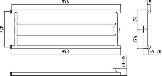 Полотенцесушитель водяной Стилье Минор 0600 348x1000 мм 00600-3210
