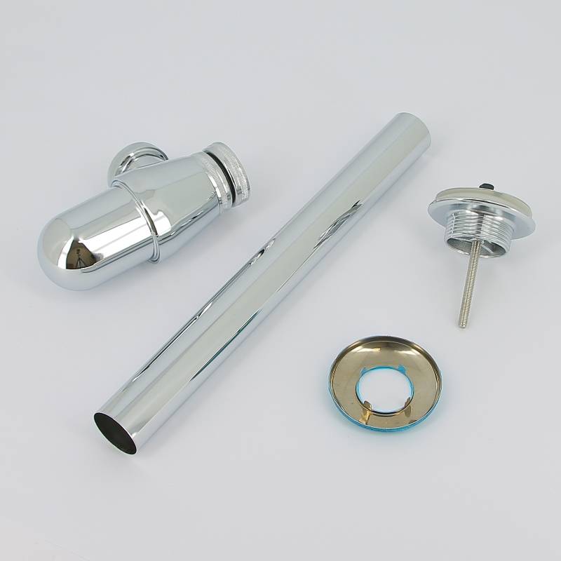 Сифон для раковины Alcaplast A437 бутылочный 1 1/4 x 32 мм с выпуском и пробкой хром A437