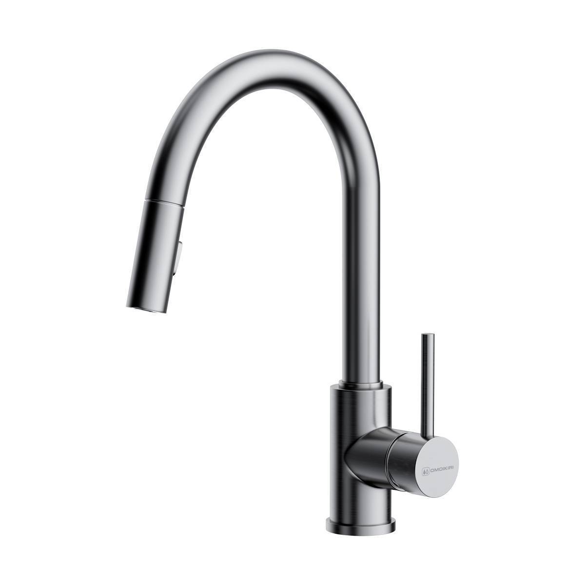 Смеситель для кухни Omoikiri Shinagawa-SB-BN с выдвижным изливом нержавеющая сталь 4994459