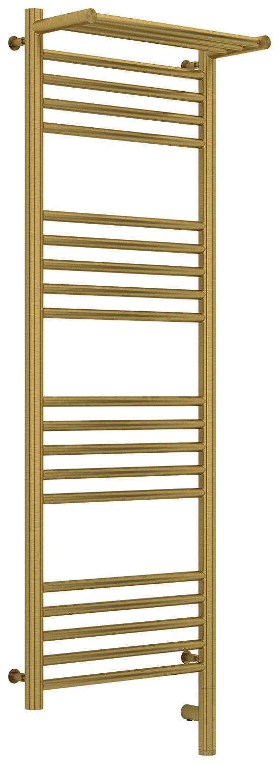 Полотенцесушитель электрический Сунержа Богема 3.0 с 1 полкой 432x1324 мм правый состаренная латунь 051-5807-1240