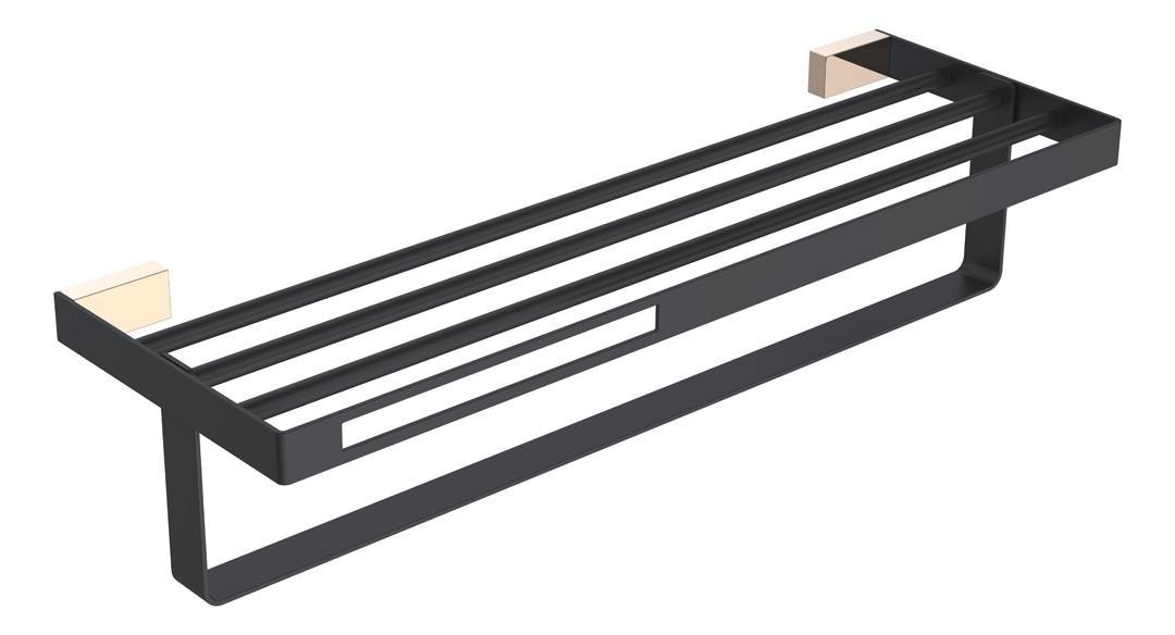 Полка для полотенец Boheme Q золото/черный 10947-G-B