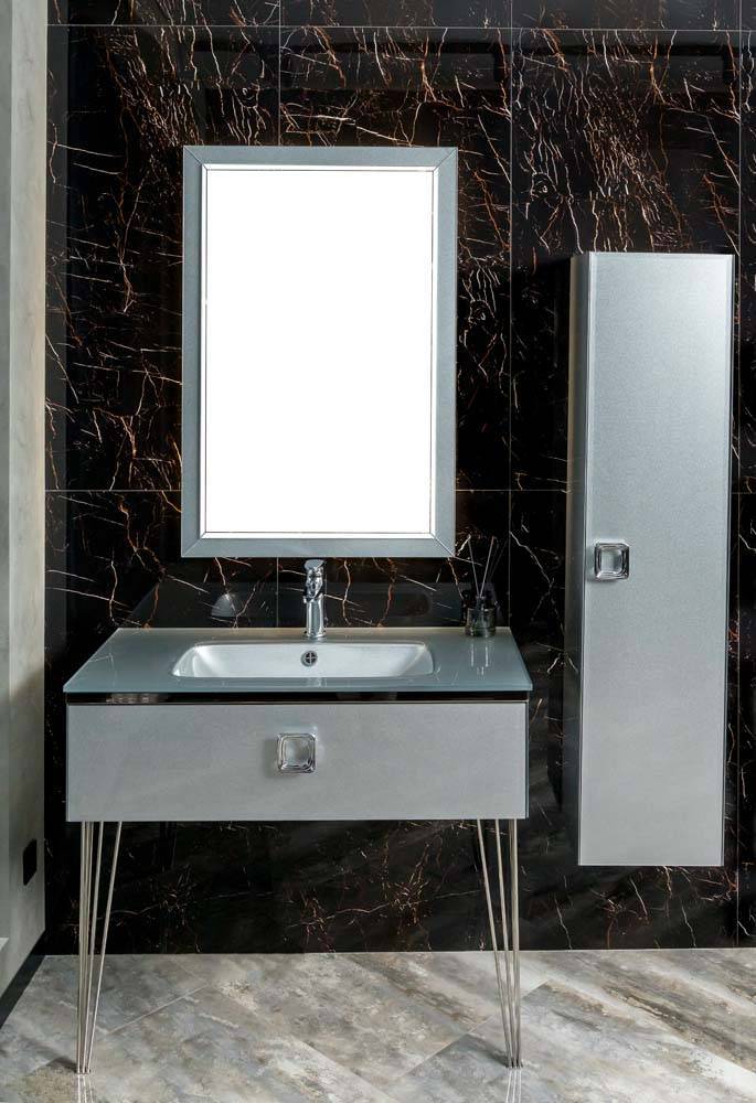 Тумба подвесная Armadi Art Lucido 104х55х30 см серебро 770-100-SL