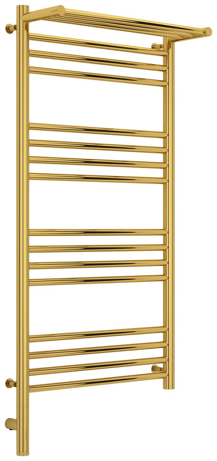 Полотенцесушитель электрический Сунержа Богема 3.0 с 1 полкой 532x1124 мм левый золото 03-5806-1050