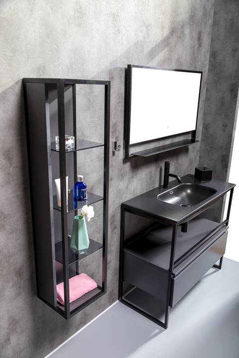 Шкаф-пенал подвесной Armadi Art Loft 26.5х30х120 см антрацит 896-A