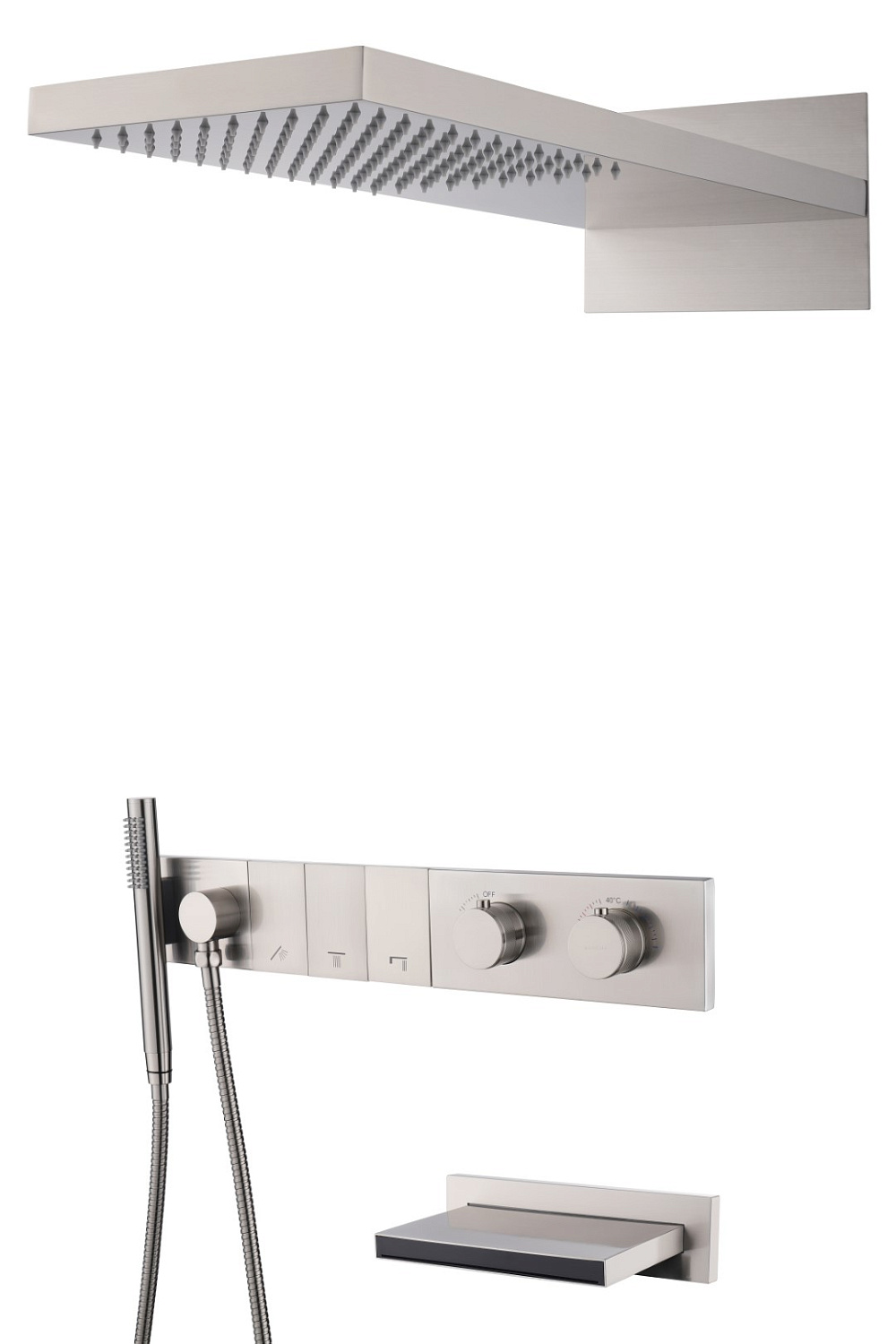 Душевой комплект с термостатом Boheme Zodiac трехпозиционный никель 133-2-NB