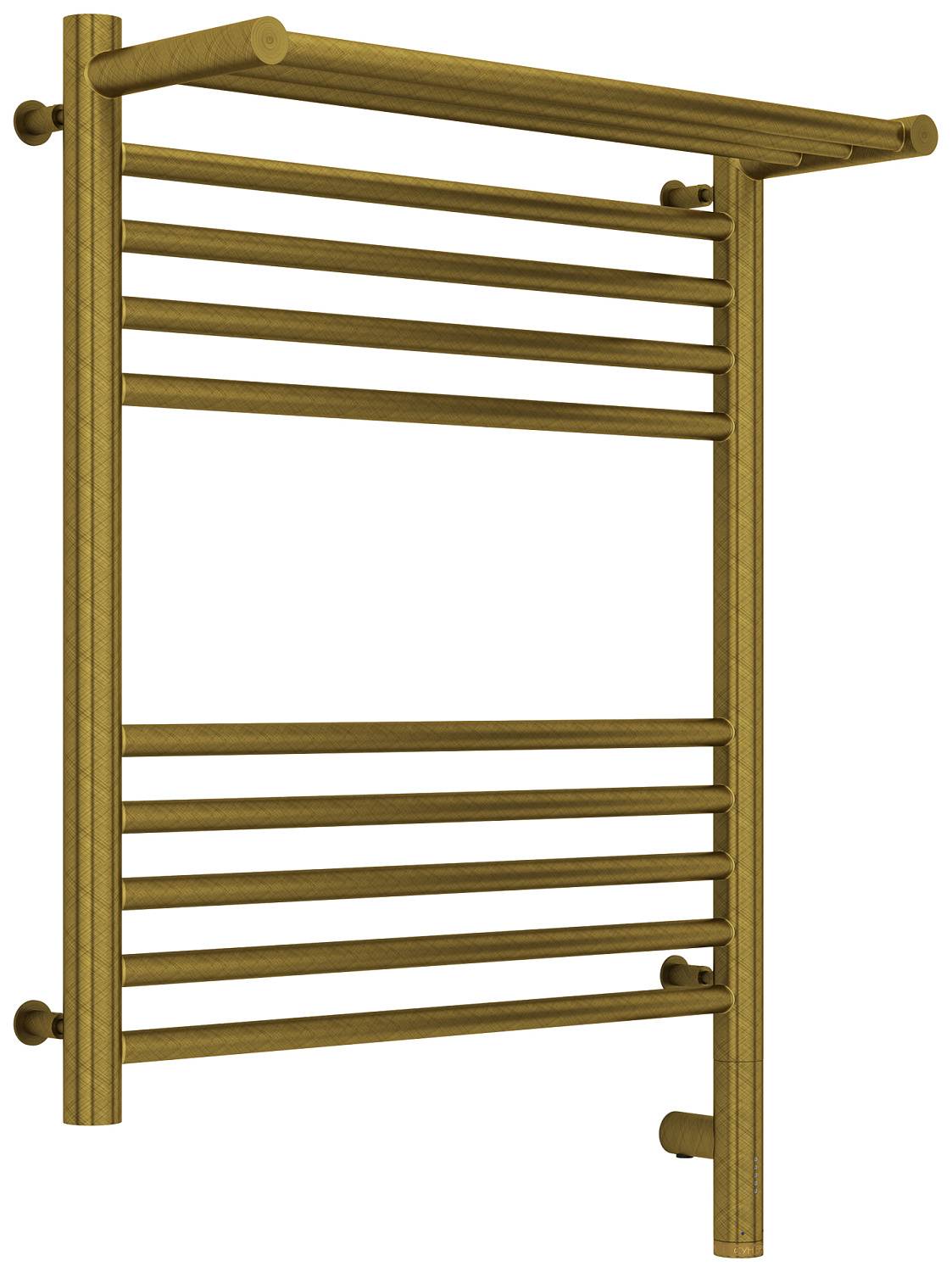 Полотенцесушитель электрический Сунержа Богема 3.0 с 1 полкой 532x724 мм правый состаренная бронза 05-5807-6050