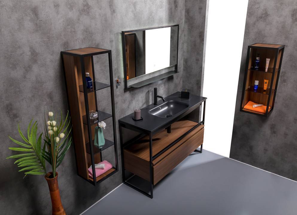 Раковина мебельная прямоугольная Armadi Art Vallessi 121х46х17 см антрацит 838-120-A