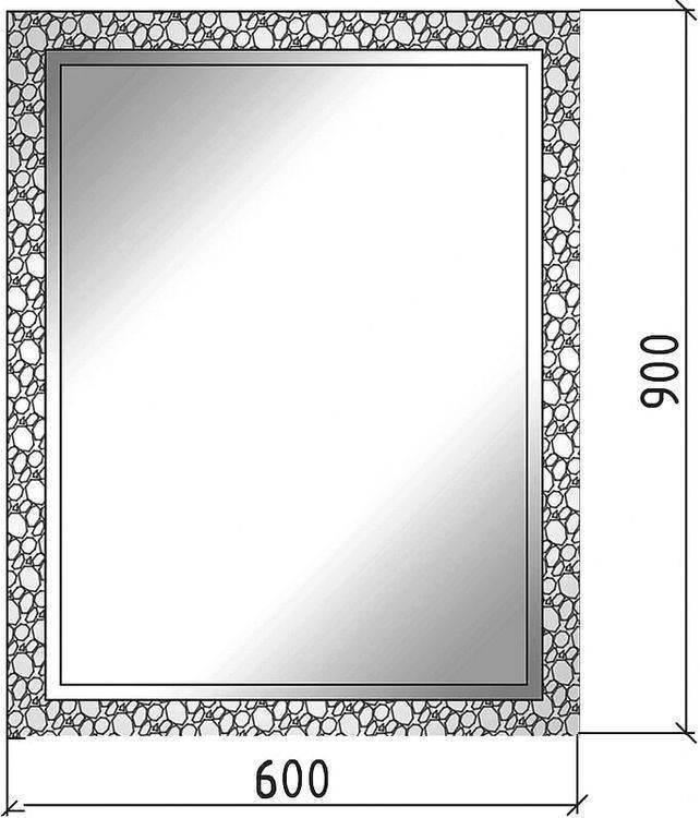 Зеркало прямоугольное Armadi Art с подсветкой 60х4х90 см белый 537