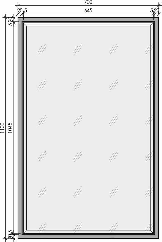 Зеркало прямоугольное подвесное с подсветкой Armadi Art Monaco 70х1.5х110 см золото 566-WCR