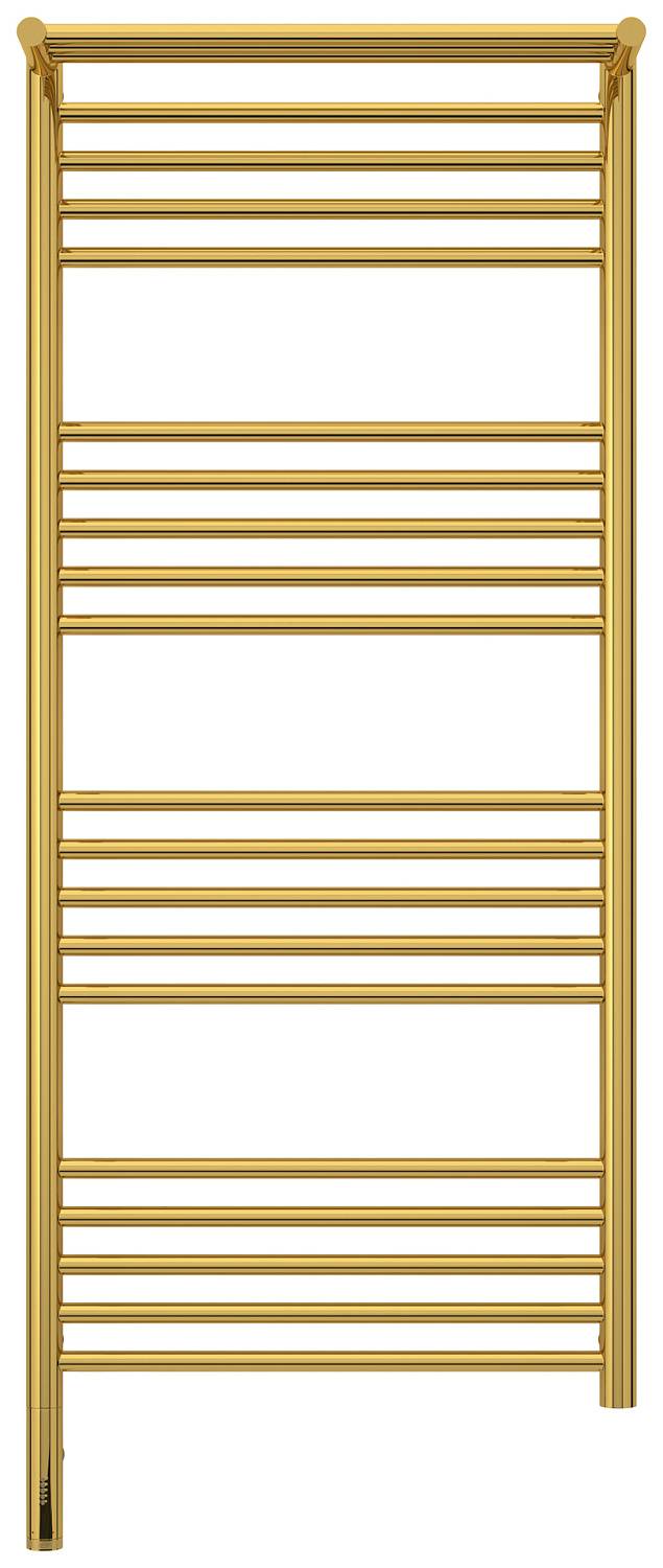 Полотенцесушитель электрический Сунержа Богема 3.0 с 1 полкой 532x1324 мм левый золото 03-5806-1250