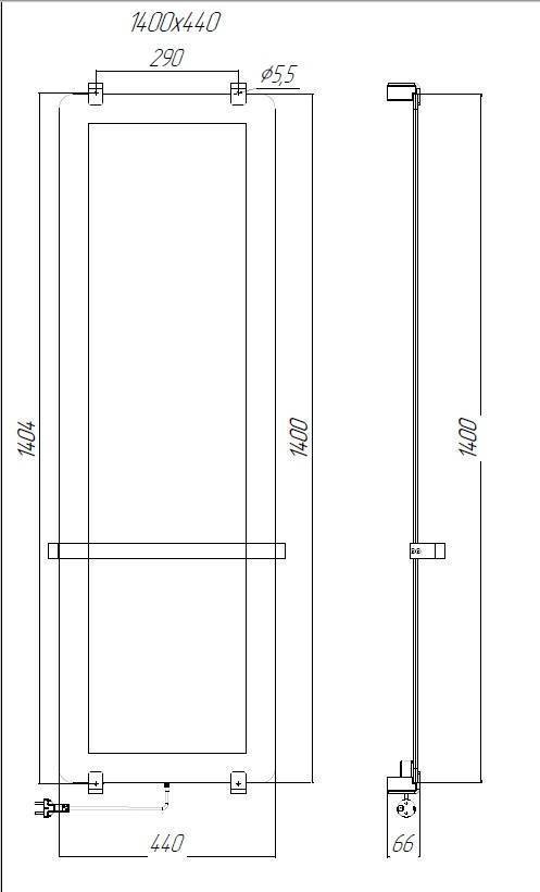 Полотенцесушитель электрический Allen Brau Infinity 44x6.6x140 см бронза 00305014