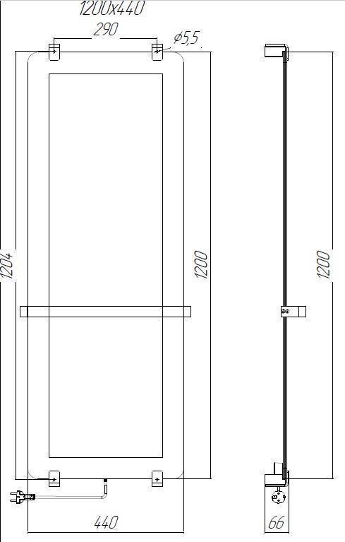 Полотенцесушитель электрический Allen Brau Infinity 44x6.6x120 см бронза 00305013