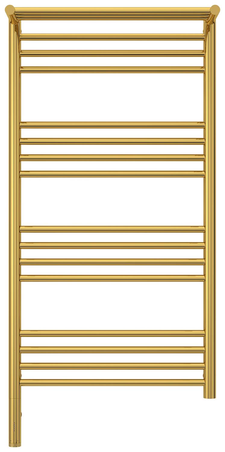 Полотенцесушитель электрический Сунержа Богема 3.0 с 1 полкой 532x1124 мм левый золото 03-5806-1050