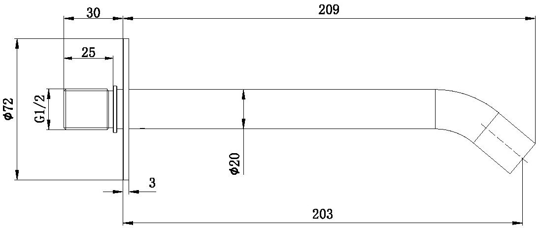 Излив для ванны Allen Brau Priority 20,3 см черный матовый 5.31B18-31