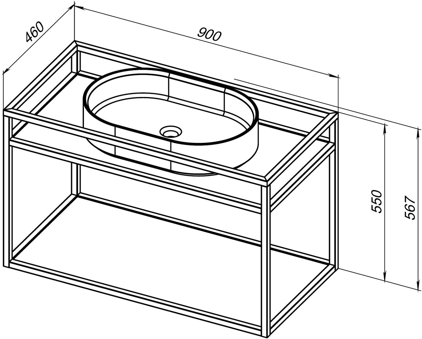 Консоль под раковину Allen Brau Liberty 90 см подвесная медь браш 1.33003.60