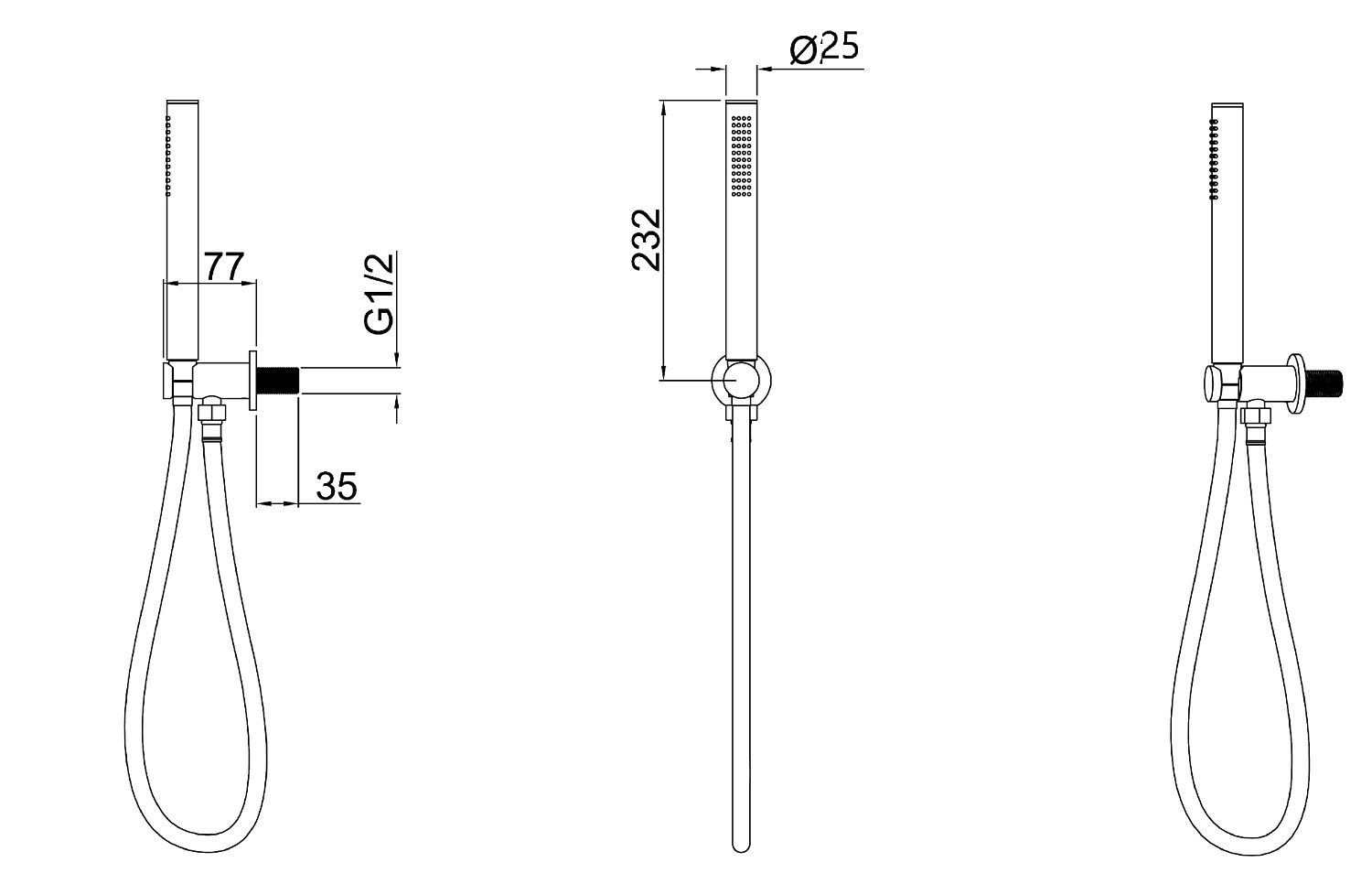 Душевой гарнитур Allen Brau Priority ручной душ с держателем и шлангом графит браш 5.31019-MG