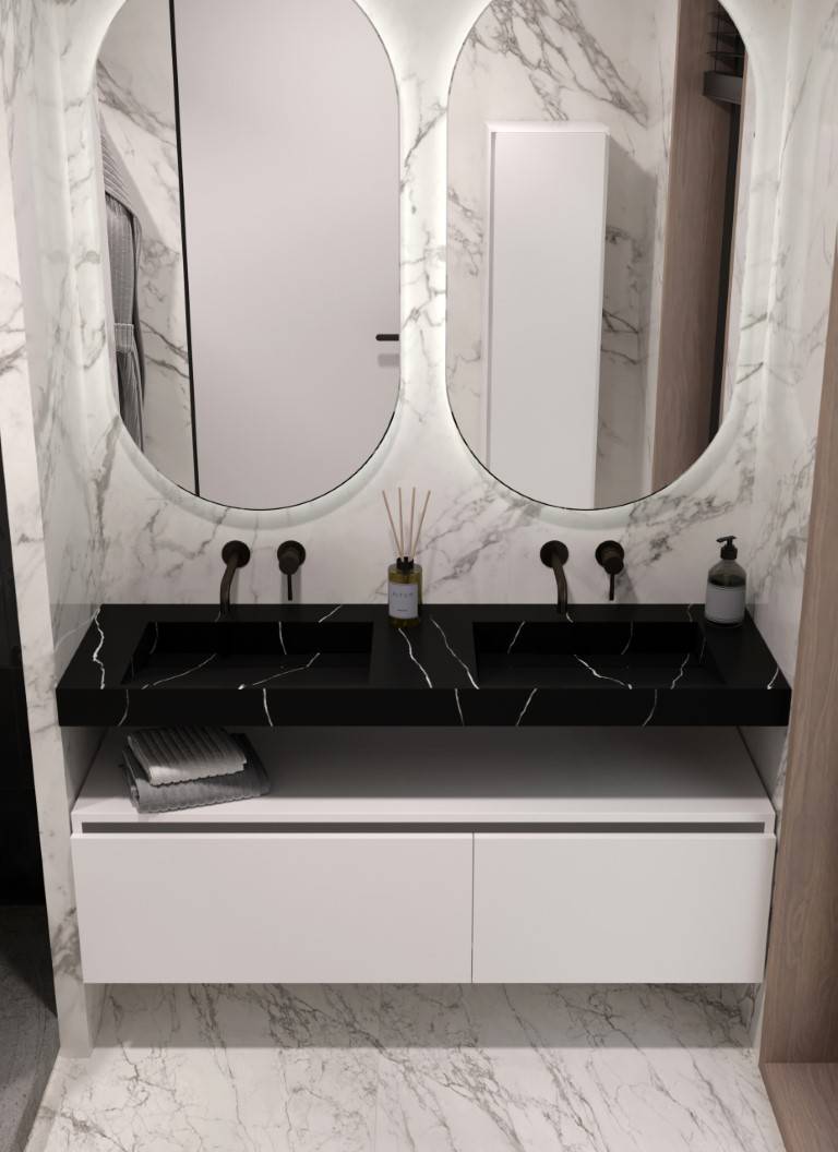 Раковина мебельная Armadi Art Flat 141х45.2х8 см прямоугольная nero 859-140-NM