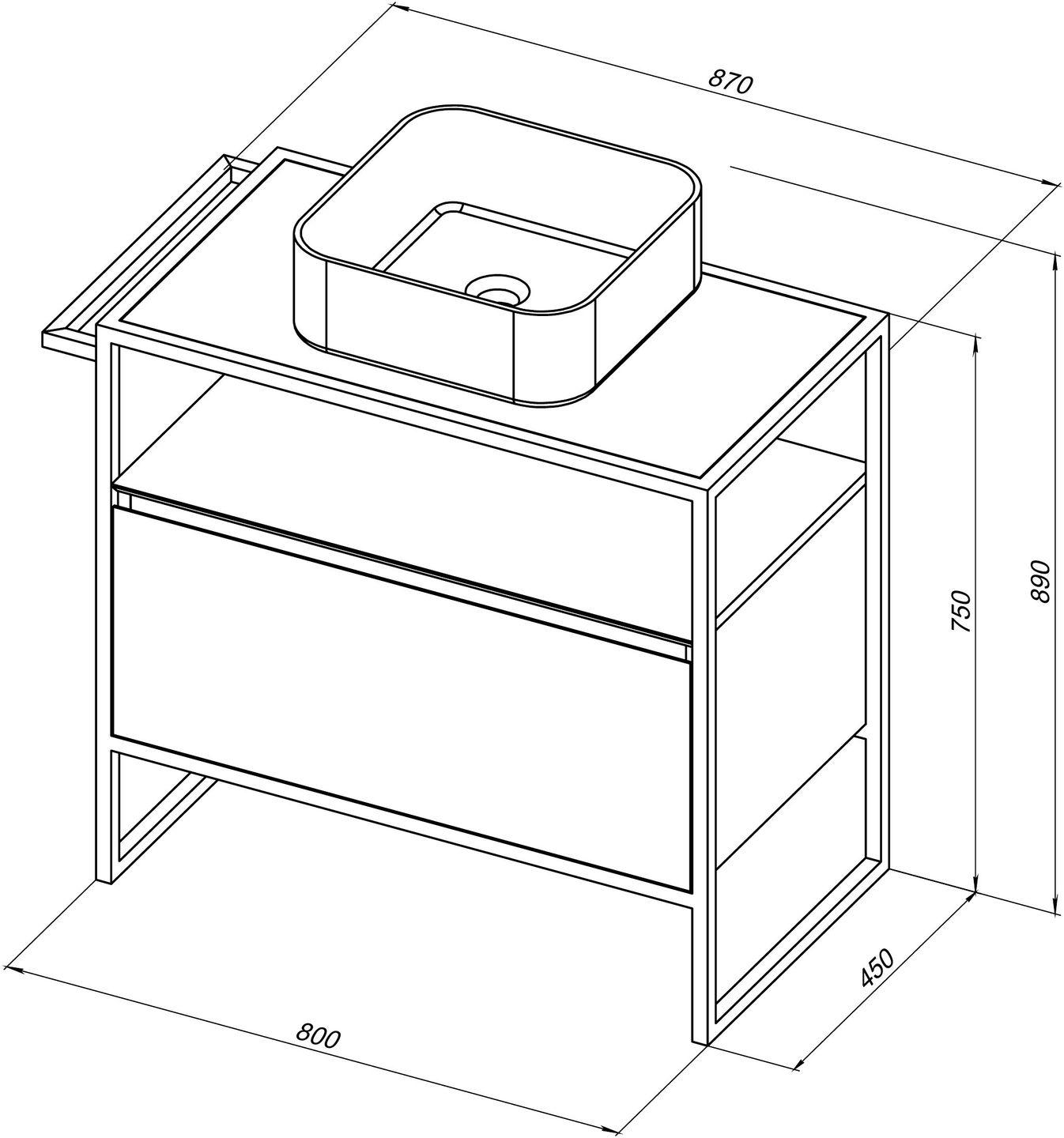 Тумба под раковину Allen Brau Priority 80х45х75 см папирус 1.31002.PWM