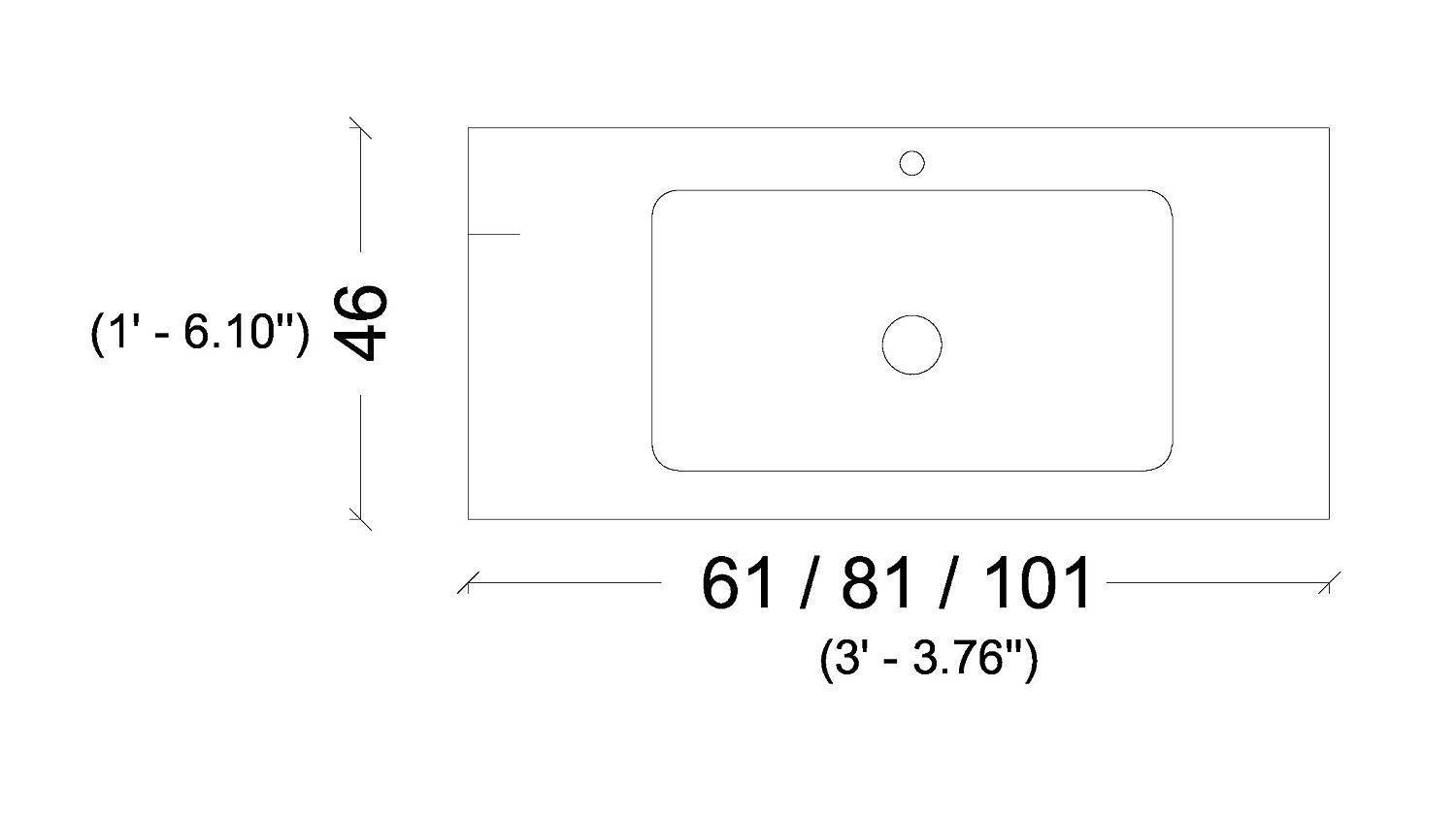 Раковина мебельная Armadi Art Vallessi 81х46х17 см антрацит 838-080-A