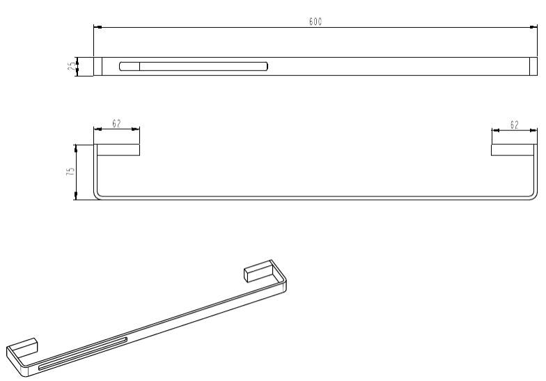 Полотенцедержатель Boheme Q 60 см золото матовое 10942-MG