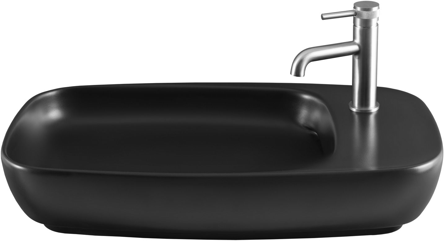 Раковина-чаша Allen Brau Liberty 70x42.6x13.5 см с 1 отверстием черная 4.32012.31