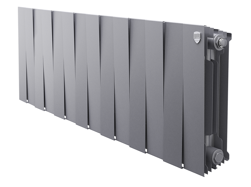 Биметаллический радиатор Royal Thermo PianoForte 300 Silver Satin 14 секций боковое подключение 1346077