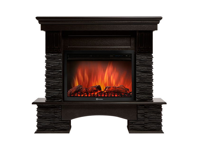Портал для электрокамина Firelight Pietra Nuovo 25 камень сланец чёрный шпон венге НС-1308870